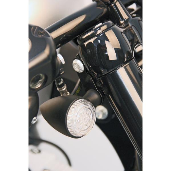 Cult-Werk Blinker Halterung set. vorne. schwarz – 86-15 XL Sportster (NU)