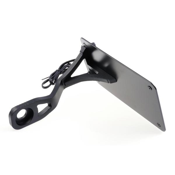 Cult-Werk seitlicher Kennzeichenhalter, schwarz, Frankreich 210 × 130 mm – Indian Scout, Baujahre 2015–2021