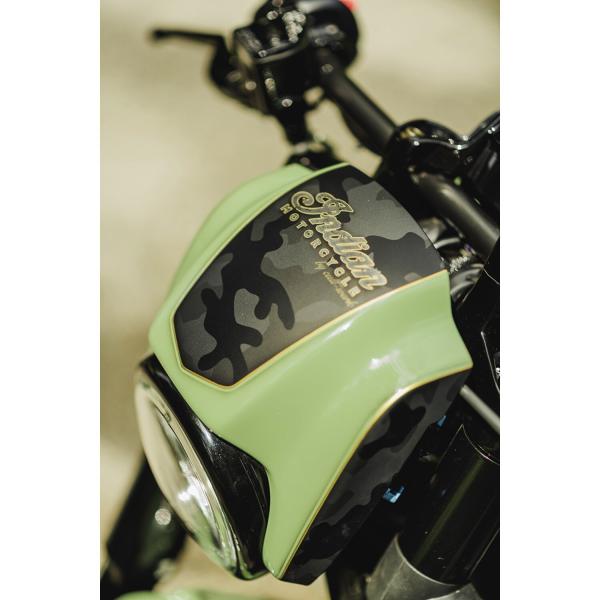 Cult-Werk Scheinwerfermaske NRS Style, glänzend schwarz – Indian Scout Bobber, Baujahre 2018–2024