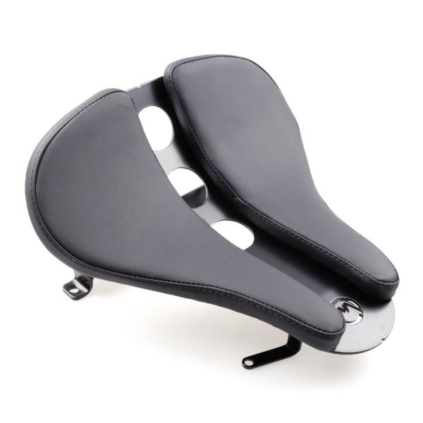 Cult-Werk solo seat ''Old School''. schwarz – 18-26 Softail FXBB/S; FXST: 25-26 FXBB Street Bob 117; 21-24(NU)FXBBS Street Bob 114; 18-20(NU)FXBB Street Bob 107; 20-24 FXST(NU)Softail Standard 107
