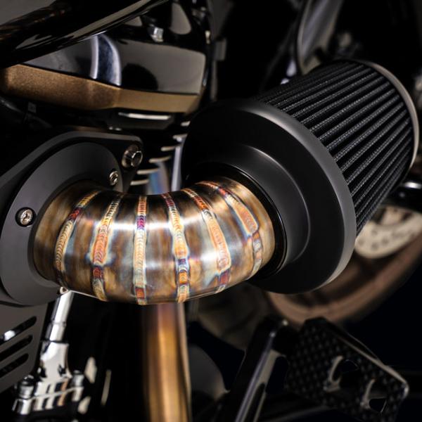 Vance & Hines, Vo2 Falcon Lufteinlass. Edelstahl - Offener Luftfilter Schweiß Optik Hot-Rod-Look