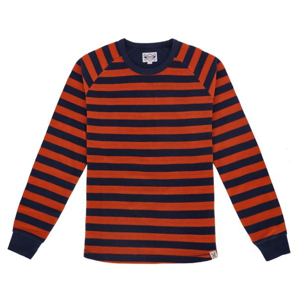 13 1/2 Waffle jersey orange/navy, Size L