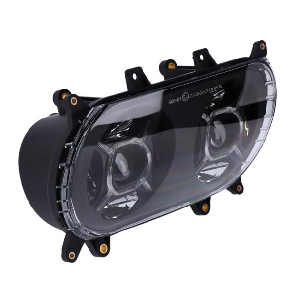 Helle RG-Doppel-LED-Scheinwerfer für Harley-Davidson® 15-24 Road Glide; 23-25 FLTRT Trike. Mit Sharknose-Verkleidung im 13-24-Stil