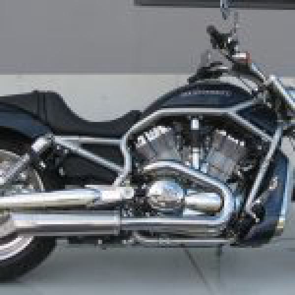 MCJ - 2 in 1 Racing Endtöpfe mit Krümmer in chrom, poliert oder schwarz - SPORTSTER 883-1200 BJ. 2004 BIS 2013