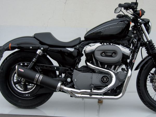Hitzeschutz Cover Schwarz oder Chrom für Racing Schalldämpfer - SPORTSTER 883-1200 BJ. 2017 BIS 2020