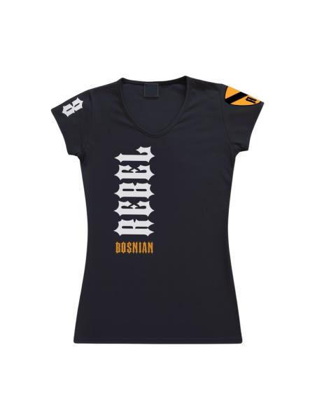 Bosnian Rebel - Black T-Shirt long for Ladies - Bosna i Hercegovina Zenska majica