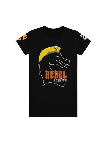 Bosnian Rebel - Black T-Shirt long for Ladies - Bosna i Hercegovina Zenska majica
