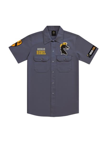 Bosnian Rebel Oldschool Hemd Grey - Bosna i Hercegovina Kosulja