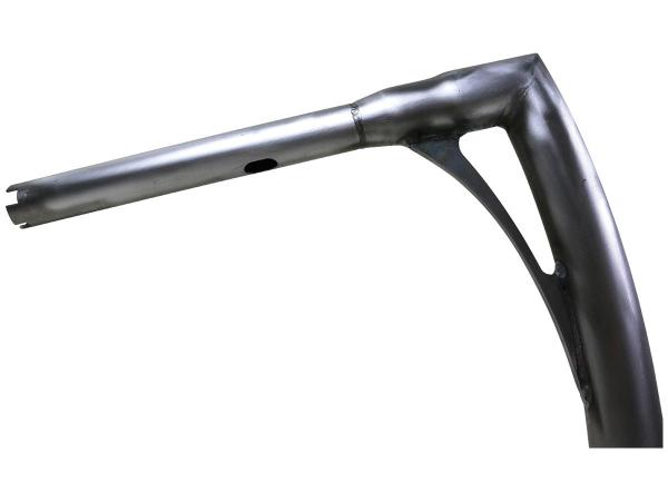 380 Tall Flow Bar Super Fat Handlebar for M8 Softail with 1 1/4" Clamp Diameter 3-Hole Raw 1,4" Throttle By Wire