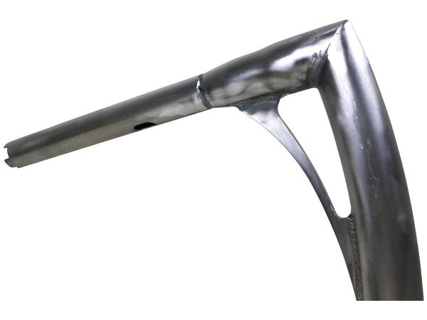 380 Tall Flow Bar Super Fat Handlebar for Road Glide with 1 1/4" Clamp Diameter 3-Hole Raw 1,4" Throttle By Wire