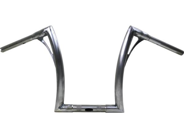 380 Tall Flow Bar Super Fat Handlebar for Road King with 1 1/4" Clamp Diameter 3-Hole Raw 1,4" Throttle By Wire