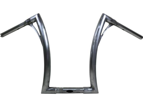 430 Extra Tall Flow Bar Super Fat Handlebar for Road King with 1 1/4" Clamp Diameter 3-Hole Raw 1,4" Throttle By Wire