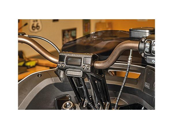 8" Fastback Risers for OE Digital Speedometer Black 1" Anodized