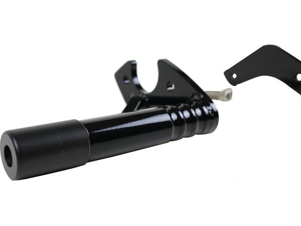 Club Style Engine Guard for M8 Softail with Oil Cooler Protection Black Powder Coated Rear