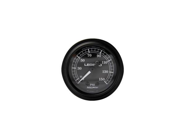 Luftfahrwerk Legend Air Fairing Mounted PSI Gauge in schwarz oder chrom, white face Air Pressure Gauge White face