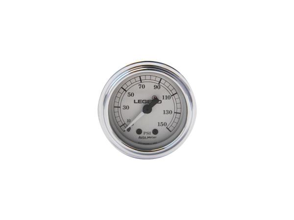 Luftfahrwerk Legend Air Fairing Mounted PSI Gauge in schwarz oder chrom, white face Air Pressure Gauge White face