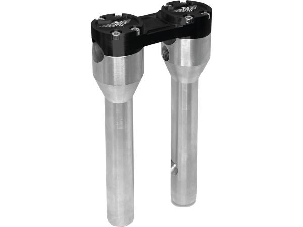 8" Clubstyle Straight Risers With Black Clamp Silver 1"