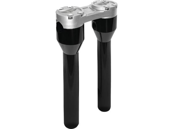 10" Clubstyle Straight Risers With Silver Clamp Black 1"
