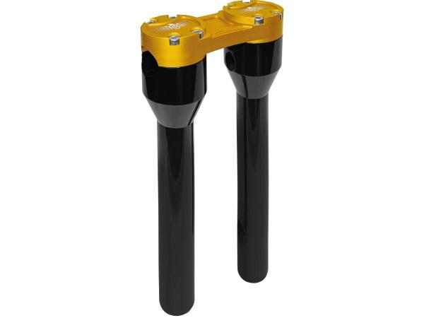 8" Clubstyle Straight Risers With Gold Clamp Black 1"