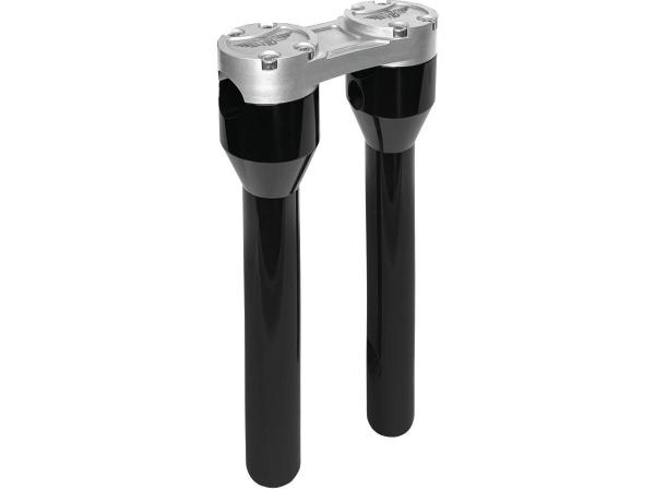 12" Clubstyle Straight Risers With Silver Clamp Black 1"
