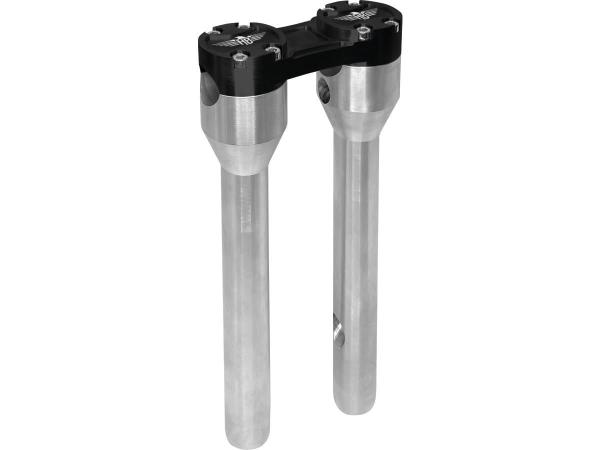 12" Clubstyle Straight Risers With Black Clamp Silver 1"