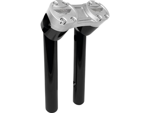 8" Clubstyle Pullback Risers With Silver Clamp Black 1"
