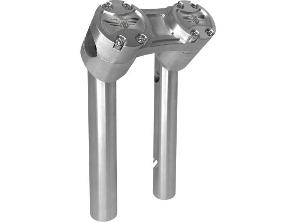 8" Clubstyle Pullback Risers With Silver Clamp Silver 1"