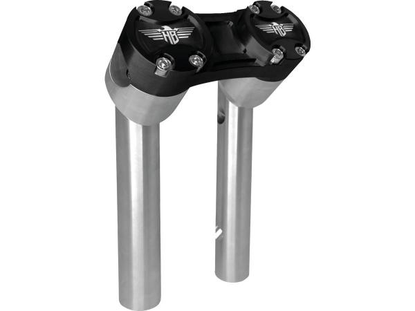 6" Clubstyle Pullback Risers With Black Clamp Silver 1 1/4"