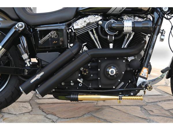 BSL Firestarter Auspuffanlage, ohne Hitzeschild, poliert glatt Endkappe, schwarz 2,5" – 07-16 Dyna 12-16 benötigt Lambdasonden-Reduzierstück 670859