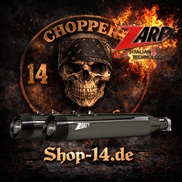 Zard - Inox Touring slip-on mufflers. Matte black - für Harley-Davidson® 21-23 FLT/Touring with 107/114/117" Auspuffanlage Auspuff