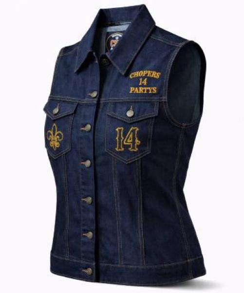 CnP Choppers n Partys Old School Jeansweste Denim Bestickt (Damen)