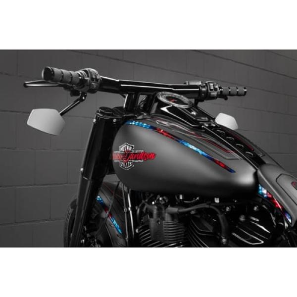 Killer Custom, "Drag-T" Mega Handlebars. Gloss schwarz – 2073–2024 · H-D mit 3.5" riser mount hole spacing (ausgenommen hydraulic clutch models)