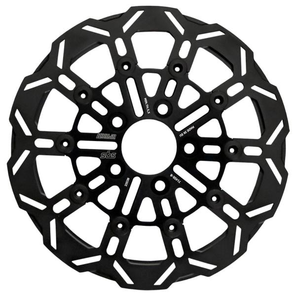 Kodlin by SBS, "10-spoke" Brems rotor hinten. Schwarz | Passend: hinten: 2000–2026 Softail (außer 2017 FXSE); 2000–2017 Dyna (außer 2016–2017 FXDLS); 2000–2007 Touring; 2000–2010 XL (außer XR1200)