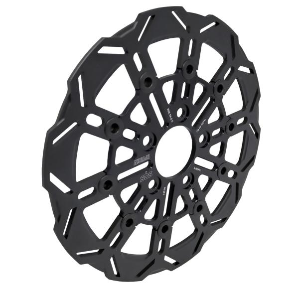 Kodlin by SBS, "10-spoke" Brems rotor hinten. Schwarz | Passend: hinten: 2000–2026 Softail (außer 2017 FXSE); 2000–2017 Dyna (außer 2016–2017 FXDLS); 2000–2007 Touring; 2000–2010 XL (außer XR1200)
