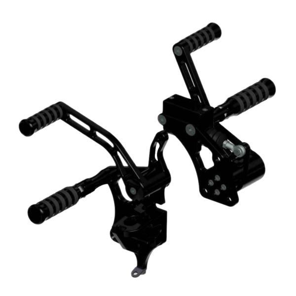 Rick’s Motorcycles – +2" vorverlegtes Fußrastenanlagen-Kit. O-Ring. schwarz – 07-17 Softail (NU)