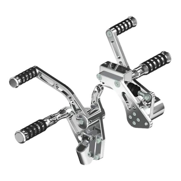 Rick’s Motorcycles – vorverlegte Fußrastenanlage. O-ring. +4". poliert – 00-06 Softail (NU)