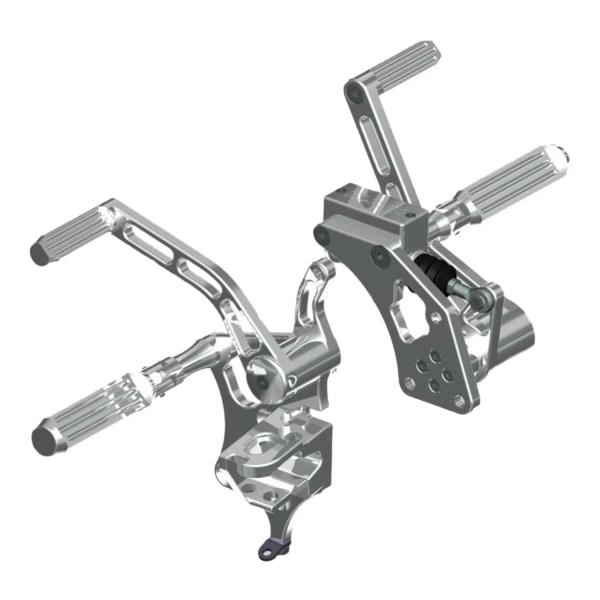 Rick’s Motorcycles – vorverlegte Fußrastenanlage. AK47. +2". poliert – 84-99 Softail (NU)