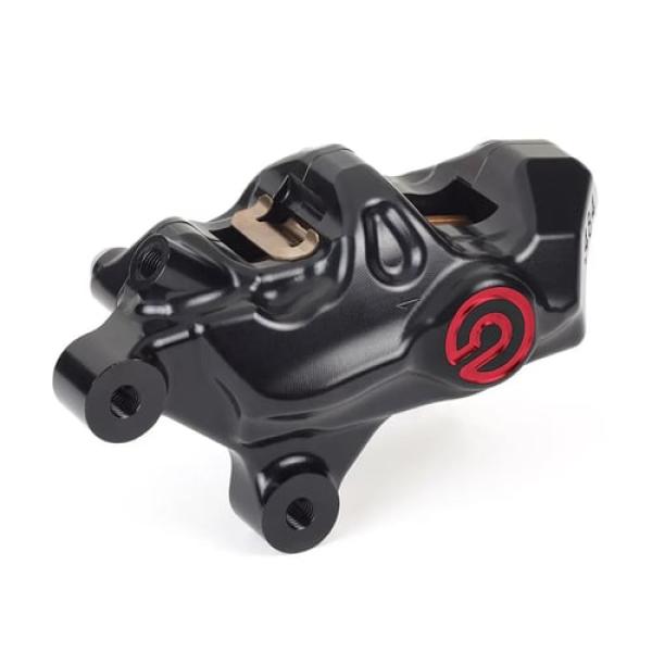Brembo 484 Bremssattel links schwarz – vorne: 00-14 Softail (außer FXSTS); 00-17 Dyna; 00-07 FLT/Touring; 00-13 XL Sportster; 02-05 V-Rod (außer VRSCR)