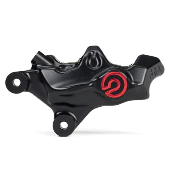 Brembo 484 Bremssattel links schwarz – vorne: 00-14 Softail (außer FXSTS); 00-17 Dyna; 00-07 FLT/Touring; 00-13 XL Sportster; 02-05 V-Rod (außer VRSCR)