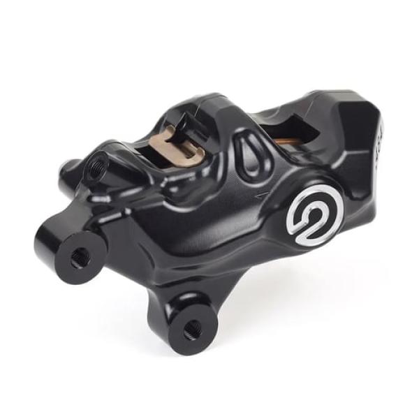 Brembo 484 Bremssattel links schwarz – vorne: 00-14 Softail (außer FXSTS); 00-17 Dyna; 00-07 FLT/Touring; 00-13 XL Sportster; 02-05 V-Rod (außer VRSCR)