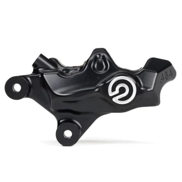 Brembo 484 Bremssattel links schwarz – vorne: 00-14 Softail (außer FXSTS); 00-17 Dyna; 00-07 FLT/Touring; 00-13 XL Sportster; 02-05 V-Rod (außer VRSCR)