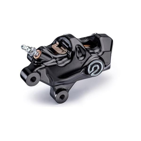Brembo 484 Bremssattel rechts schwarz – vorne: 00-14 Softail (außer FXSTS); 00-17 Dyna; 00-07 FLT/Touring; 00-13 XL Sportster; 02-05 V-Rod (außer VRSCR)
