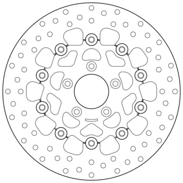 Brembo schwimmend gelagerte Edelstahl-Bremsscheibe vorne – 00-14 Softail; 00-05 Dyna; 00-07 FLT/Touring; 00-13 XL Sportster; 08-12 XR1200