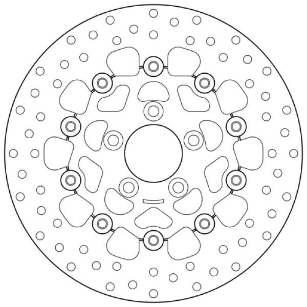 Brembo schwimmend gelagerte Edelstahl-Bremsscheibe hinten – 00-26 Softail (außer 2017 FXSE); 00-17 Dyna (außer FXDLS); 00-07 FLT/Touring; 00-10 XL Sportster