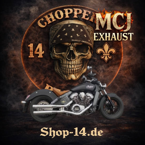 MCJ - 2 in 2 Royal in Chrom oder Schwarz mit Endkappen wählbar -  INDIAN SCOUT BIS EURO 4