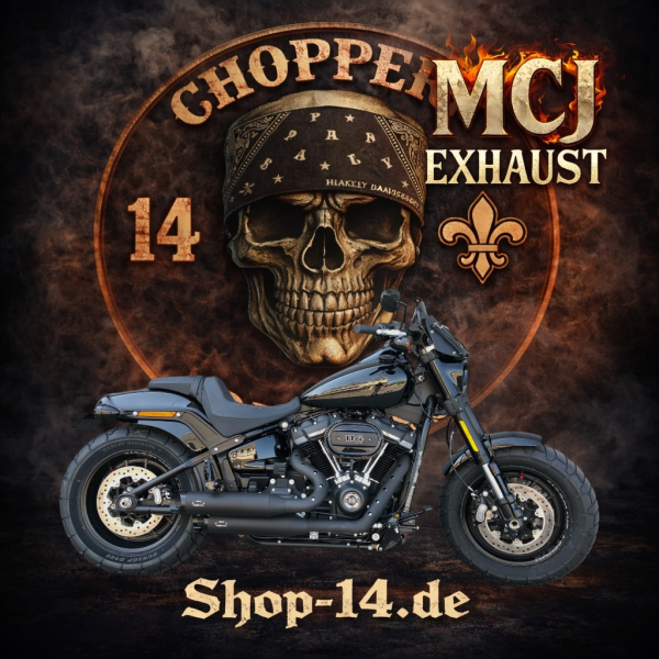 MCJ - 2 in 2 Big Short, in Schwarz oder Chrom, mit Krümmer, Hitzeschutz (mit oder ohne Löcher), Halterungen und  Endkappen wählbar - SPORT GLIDE 2018