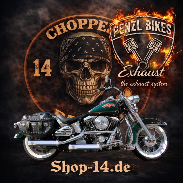 PENZL AUSPUFFANLAGE FÜR - Harley-Davidson - Fat Boy (FLSTFI) - Motor TC88B - Baujahr 2001 bis 2006