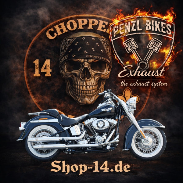 PENZL AUSPUFFANLAGE FÜR - Harley-Davidson - Softail Deluxe (FLSTN) - Motor TC88/TC96/TC103 - Baujahr 2005 bis 2017