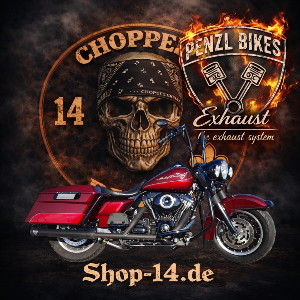 PENZL AUSPUFFANLAGE FÜR - Harley-Davidson - CVO Road Glide Ultra (FLTRUSE)   - Motor TC110 - Baujahr 2009 bis 2016 - mit mechanische oder elektronische Steuerung