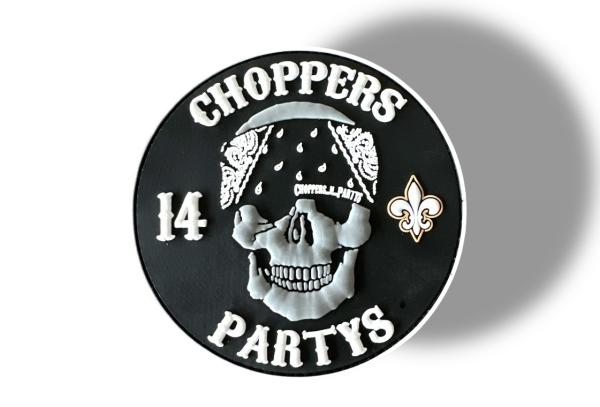 CnP Choppers n Partys Patch - Skull Bandana Gummiert mit Klettverschluss